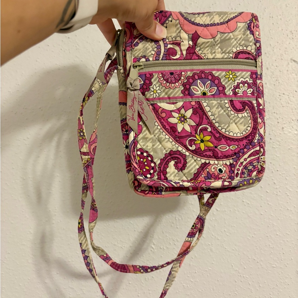 Vera Bradley Pink and Cream Paisley Crossbody Bag
